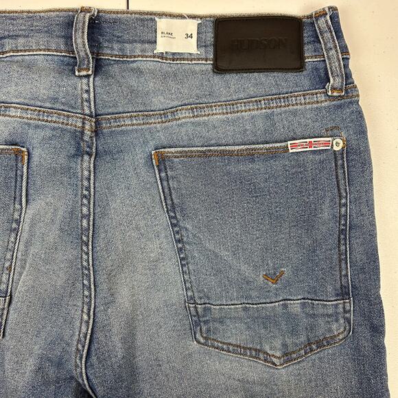Hudson Jeans Mens Blue Denim Slim Fit Jeans - Picture 8 of 9